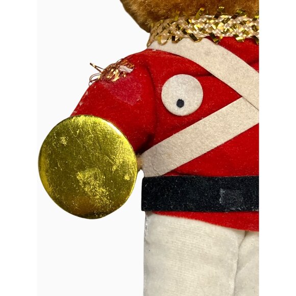 Plush Teddy Bear Soldier Christmas Ornament vintage - Picture 7 of 13